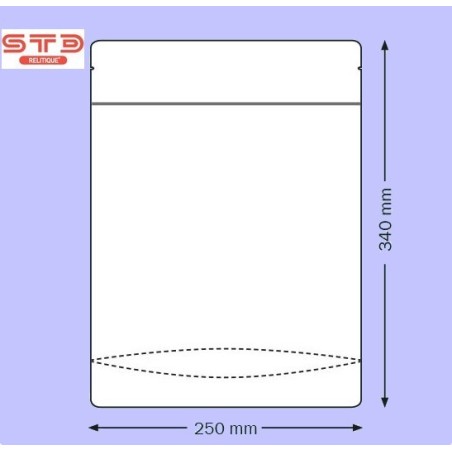 SACHET Transparent PET PE Ouverture ZIP Et Thermoscellable 250 X 340 Mm