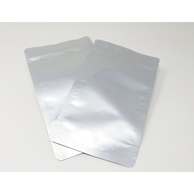 SACHET PET PE ALU ARGENT Ouverture ZIP Et Thermoscellable 180 X 290 Mm