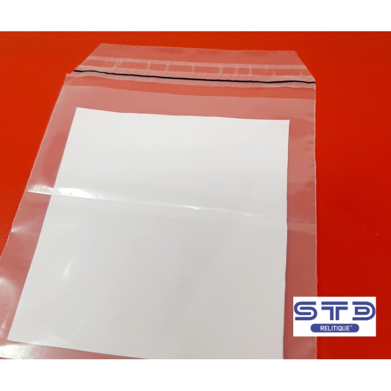 Sachet papier cristal à fermeture adhésive 100 x 150 mm