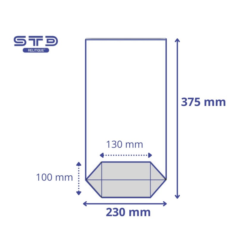 SACHET Transparent avec Fond 230 x 375 mm PAR 1000