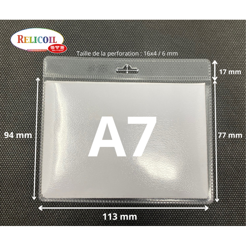 PORTE BADGE A7  ANTI-REFLET 113 X 78/90 mm Paysage par 100