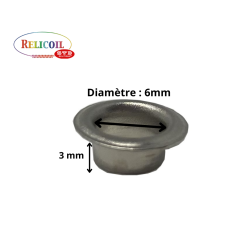 Œillet métallique diamètre 6 mm pour pince manuelle par 1000