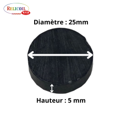 Aimant ferrite forme ronde ou cylindrique diamètre 25mm Y35 par 100