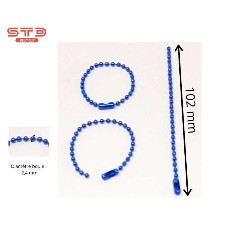 SECTION 2,4 MM BLEU Longueur 102mm PAR 100